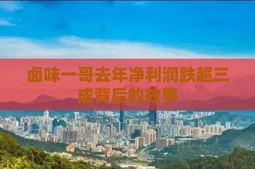 卤味一哥去年净利润跌超三成背后的故事